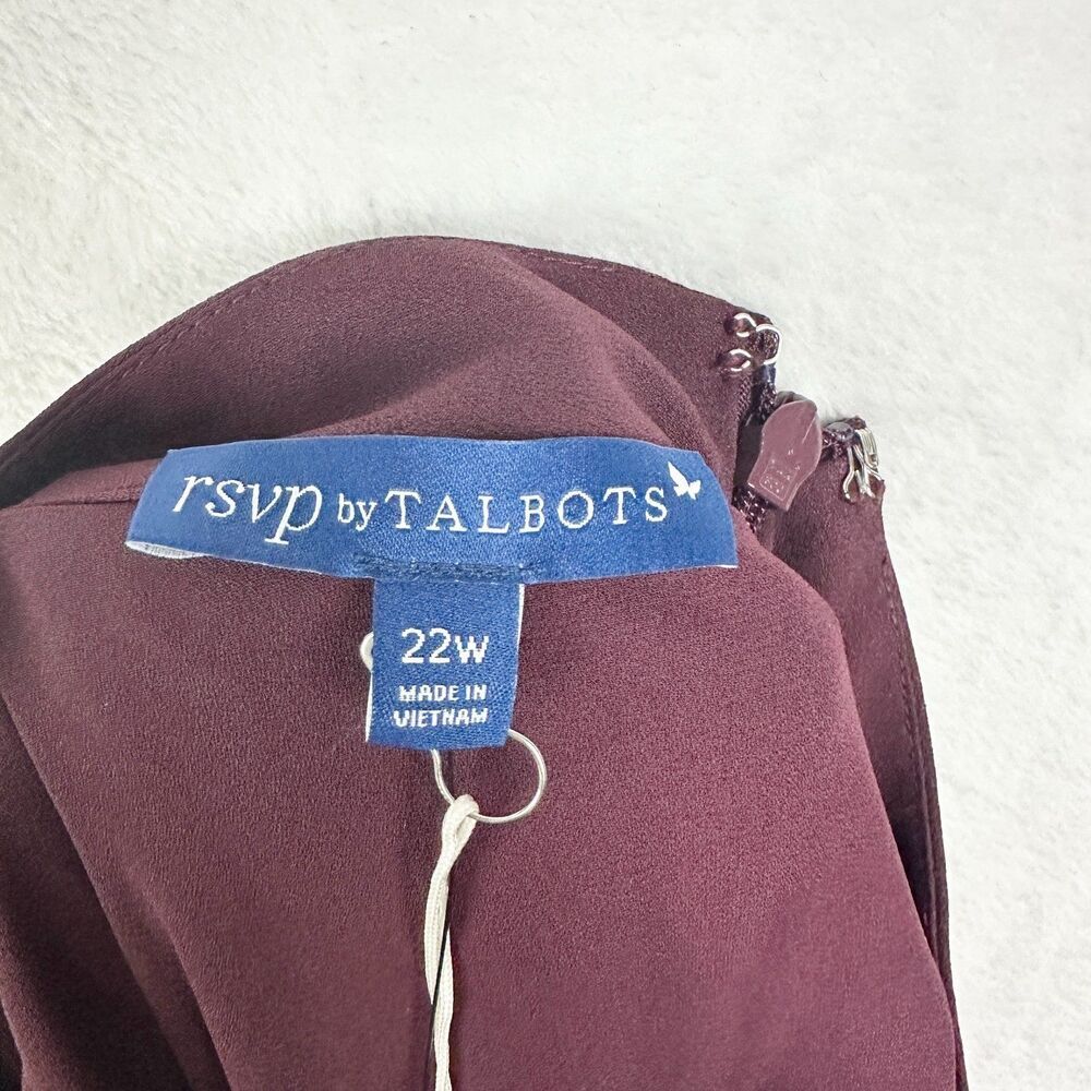 Talbots RSVP Hadley Crepe Fit & Flare Dress Size 22W NWT Flutter Sleeve Flaw - Picture 7 of 9